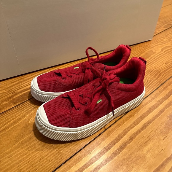 Cariuma Raw Red Knit Ibi Low Sneaker Size 7.5 - Picture 4 of 9